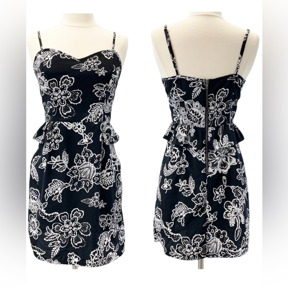 American Eagle Outfitters Black and White Strapless Dress
